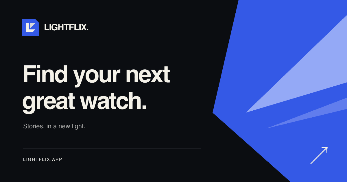 Lightflix — Find your next great watch. Blue projected light on an ink-dark canvas.